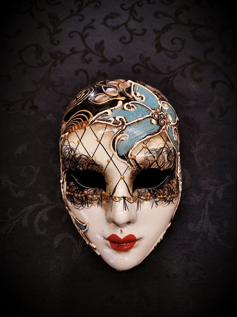 Ceramic face Fiore Punta Azzurro - Reflections Mask Venezia